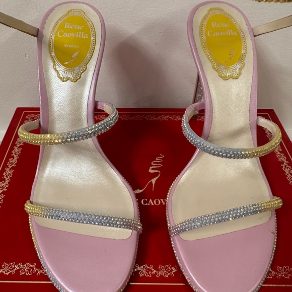 Authentic Rene Caovilla Cleo Crystal Wrap Sandals Heels - Picture 5 of 8